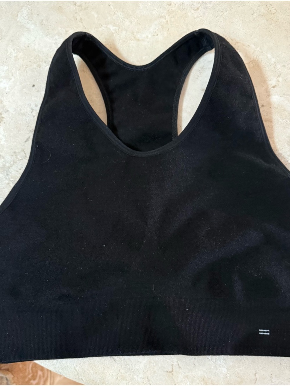 Seamless Black Racerback Sports Bra - Everyday Support